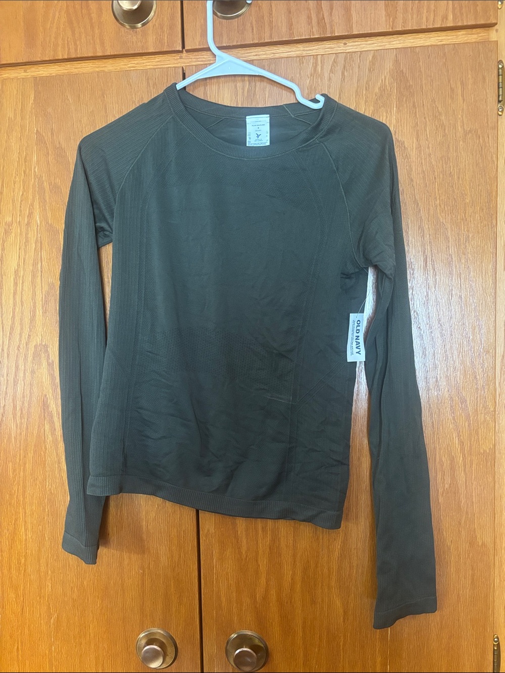 Old Navy Women's Olive Green Long Sleeve Crewneck Top